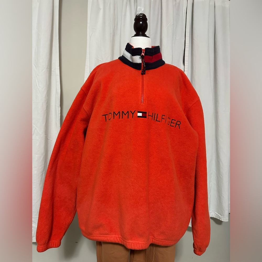 Tommy Hilfiger Vibrant Orange Fleece Pullover